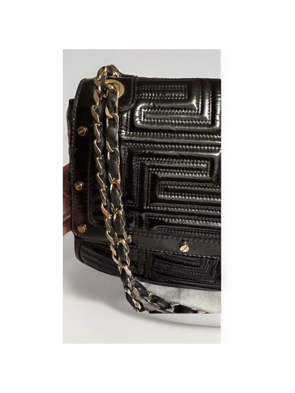 Gianni Versace Quilted Patent Leather Shoulder Bag - Picture 11 of 16